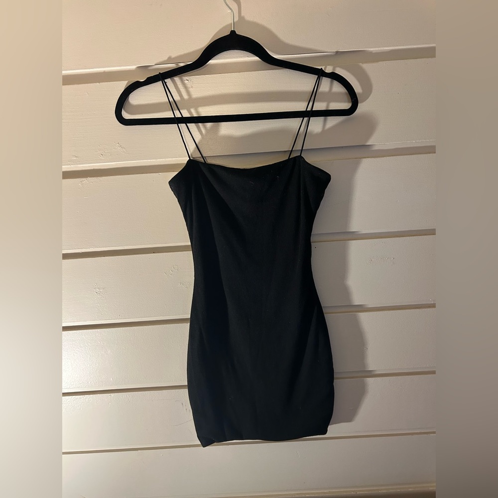 Black short cami dress